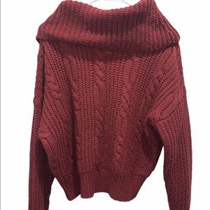 Burgundy Turtle-Neck Sweater